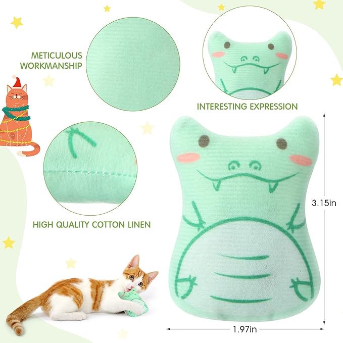Gejoy 20 Pack Catnip Toys for Indoor Cat Plush Kitten Cat Chew Toys Catnip Kitten Entertaining Interactive Safe Teeth Cleaning Dolls(Charming)