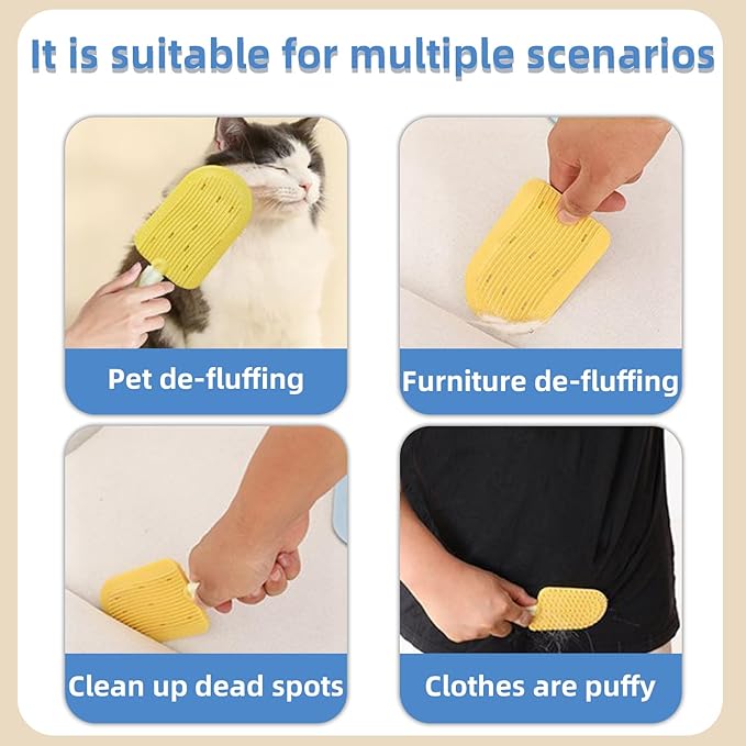 Pet Ice Cream Massage Comb, Cat Double-Sided Grooming Brush, Cat Tongue Brush for Cats Grooming Easily Removes Fur Reducing Hairballs (Green)
