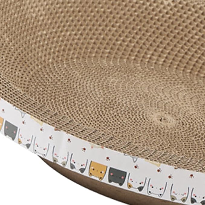 Round Corrugated Cat Scratcher Bed for Furniture Protection, Anti-Scratch Cat Scratching Pad