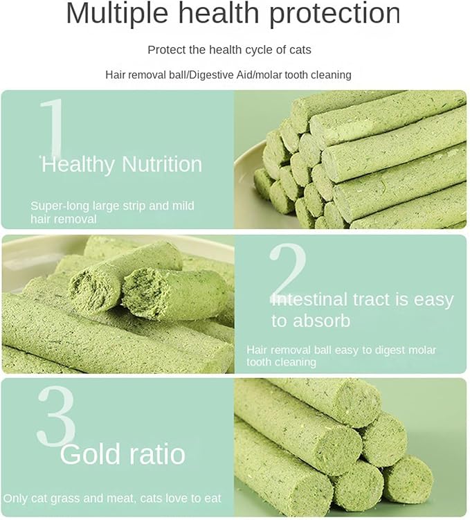 Catnips Grass Snacks for Cats Hairballs Removal Grass Teething Stick Freeze Dried Snacks CaringMolar Rod Treats