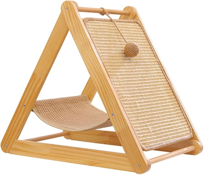 Baoblaze Cat Scratcher Bed Hammock Furniture Protector Rest and Supplies with Toy for Indoor Cats Scratch Pad