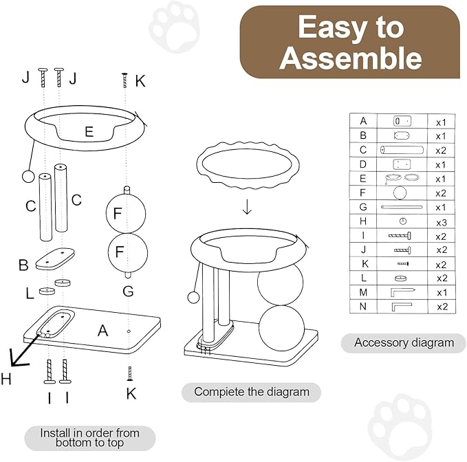 Small Cat Tree for Indoor Cats, Cat Tree Tower with Sisal Cat Scratcher, 5 in 1 Cat Tower with Playful Toy Ball, Cat Scratching Post with Bed for Kitten and Cats