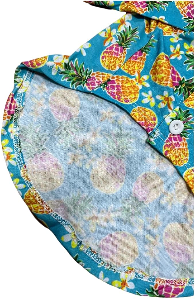 Tangpan Hawaiian Beach Coconut Tree Print Dog Shirt Summer Camp Shirt Clothes(Pineapple,XL)