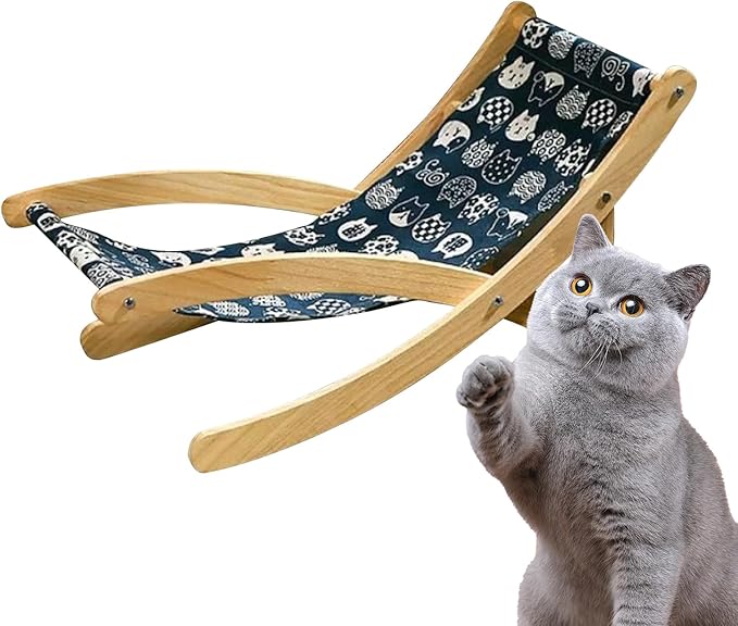 Cat Chair - Adjustable Cat Lounger, Foldable Pet Furniture, Space-Saving Bed, Comfortable Resting and Lounging Accessory, Portable Pet Furniture Tool for Travel Veterinary Bedroom Patio Living Room