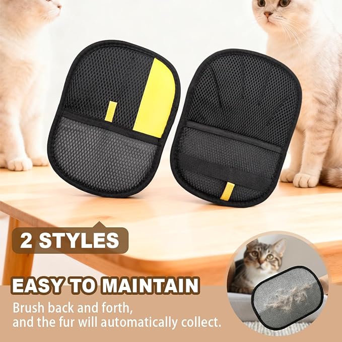 2Pcs Pet Hair Remover Glove for Cats Dogs Grooming Gloves, Electrostatic Pet Hair Removal Glove Reusable The Magic Brush Pet Hair Remover Suitable or Clothing, Sofas, Furniture, Carpets, and Car Seat