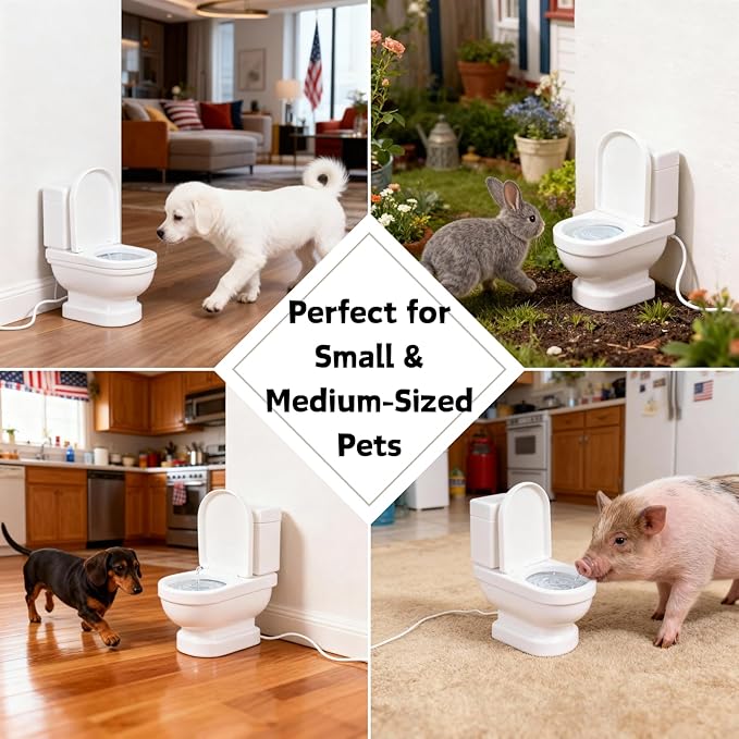 Toilet-Shaped Automatic Pet Water Fountain, Leak-Proof Electric Cat & Dog Water Dispenser, Continuous Fresh Water Dispenser for Pet