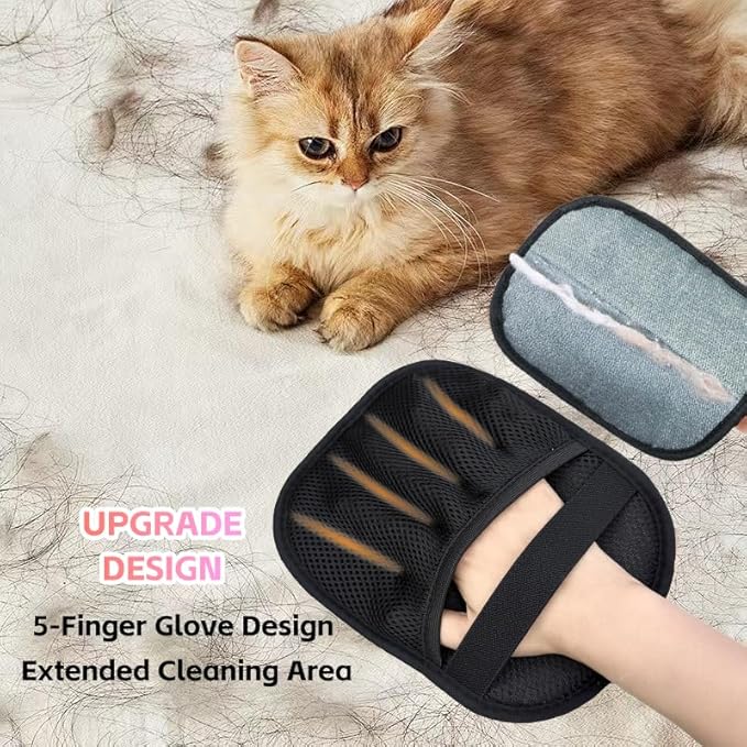 Valentines Day Gifts 3 Packs Pet Hair Removal Glove,Pet Hair Remover for Cat & Dog,New Upgraded Electrostatic Gloves Pet Hair,Reusable Electro Static Pet Hair Remover Electrostatic Gloves