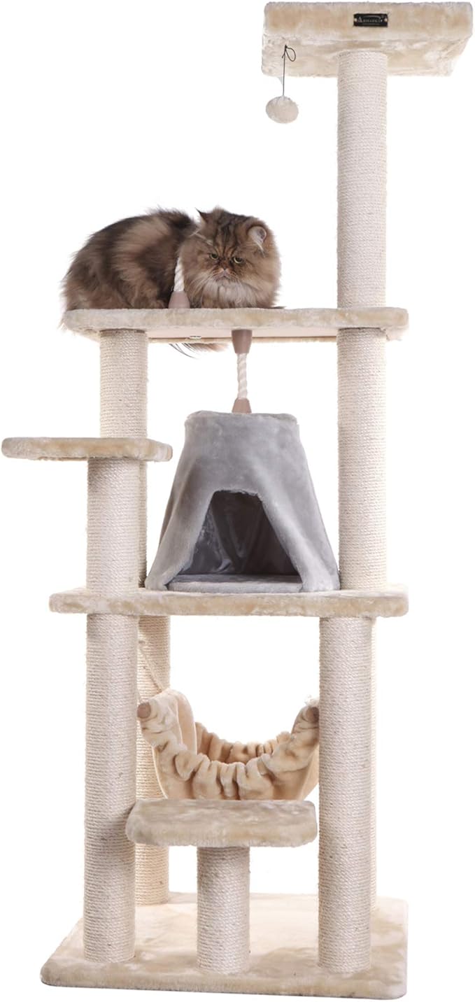 Armarkat Cat Tree Model A6501, Real Wood Cat Condo,30 inches L X28 inches W X 65 inches H