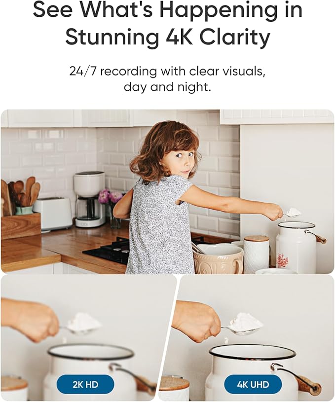 eufy Indoor Cam E30, Latest Generation, 4K UHD Security Camera, Pet/Dog/Baby Camera with Phone app, Color Night Vision, Human/Pet Auto Tracking, 360 Pan-Tilt, Works with Homekit (Renewed)