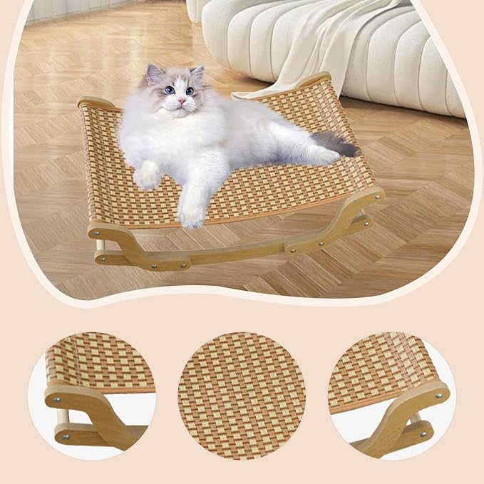 Baoblaze Cat Scratcher Bed Scratching Board Sturdy Playing Resting Protect Furniture Chair Lounge for Indoor Cats Wood Scratch Lounger, Cooling Mat