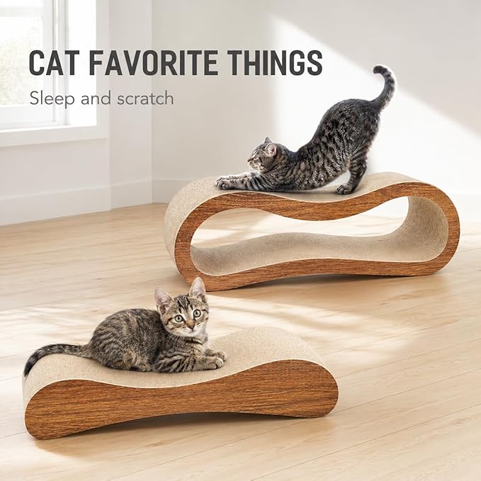 Simple Delxue Cat Scratcher, 2 in 1 Cat Scratching Board, Cat Cardboard, Scratch Lounger, Large, 27.56 x9.45 x8.86 inch