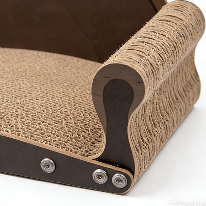 Cat Scratching Board Bed, with Corrugated Cardboard, 68x25x20.8cm, Bedroom Cat Lounge, Kitten Scratcher Bed, Protects Furniture from Claws, for Living Rooms, Bedrooms, Or Balconies