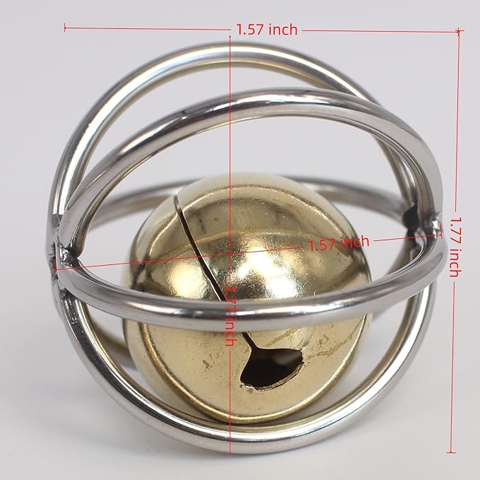 Fosrion Heavy Duty Stainless Steel Cat Toy with Brass Bell – Interactive Hanging Ball Toy for Cats, Durable Teaser & Mental Stimulation Toy, Satisfies Natural Hunting Instincts (Medium)