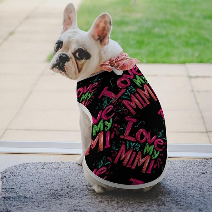 I Love My Mimi Dog Shirts Pet Clothes Cat T Shirt Puppy Vest Lightweight Costume