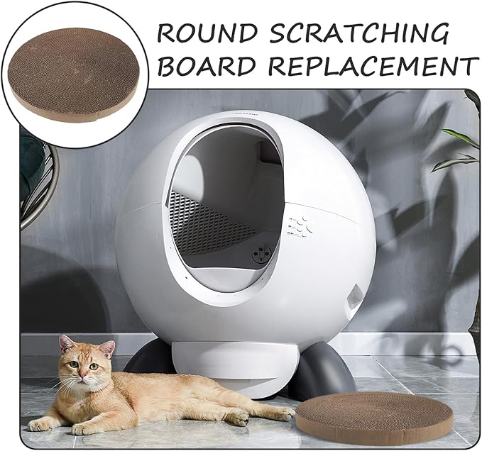 TOYANDONA Replaceable Corrugated Paper Cat Scratching Pad Core, Reusable Round Floor Scratching Board for Indoor Kittens, Natural Sturdy Replacement Scratcher for Cat Beds and Furniture