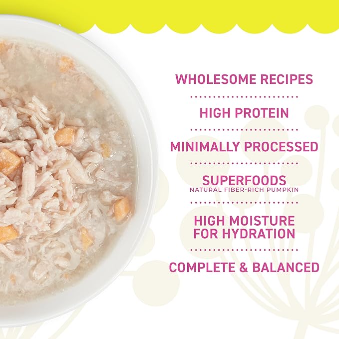 PETITE CUISINE Whole Foods Wet Cat Food, Chicken & Sweet Potato Entree in Broth, 2.8 oz. Can (24 Count)