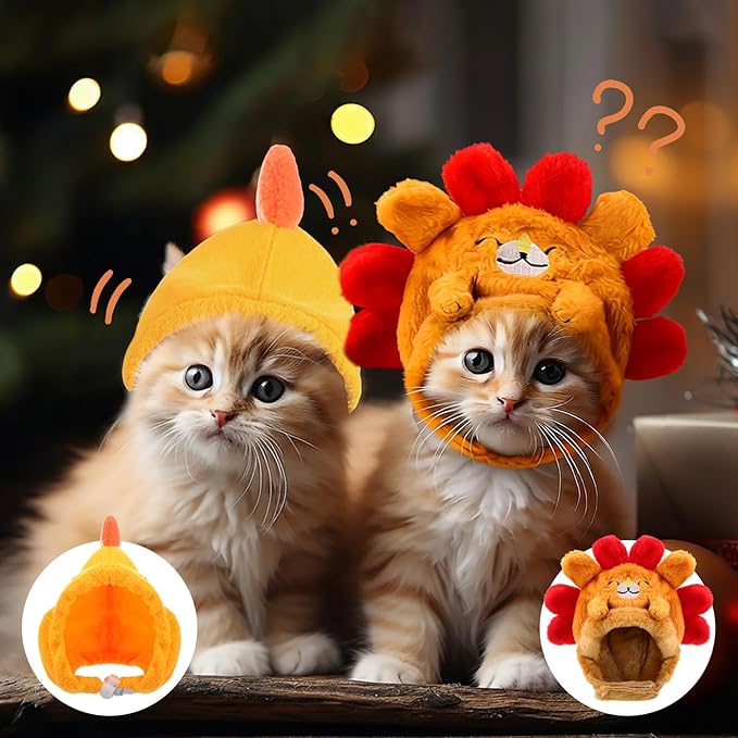 Weewooday 5 Pieces Cat Hats Costume Bunny Hat Outfit with Ears Small Dogs Kitten Puppy Party Costume Accessory Headwear(Lovely Style)