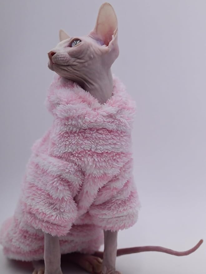 Hairless Cat Clothes Warm Thickness Soft Winter Cat Apparel for Sphynx Cats, Devon Rex Cats, Cornish and Small Cats (X-Small)