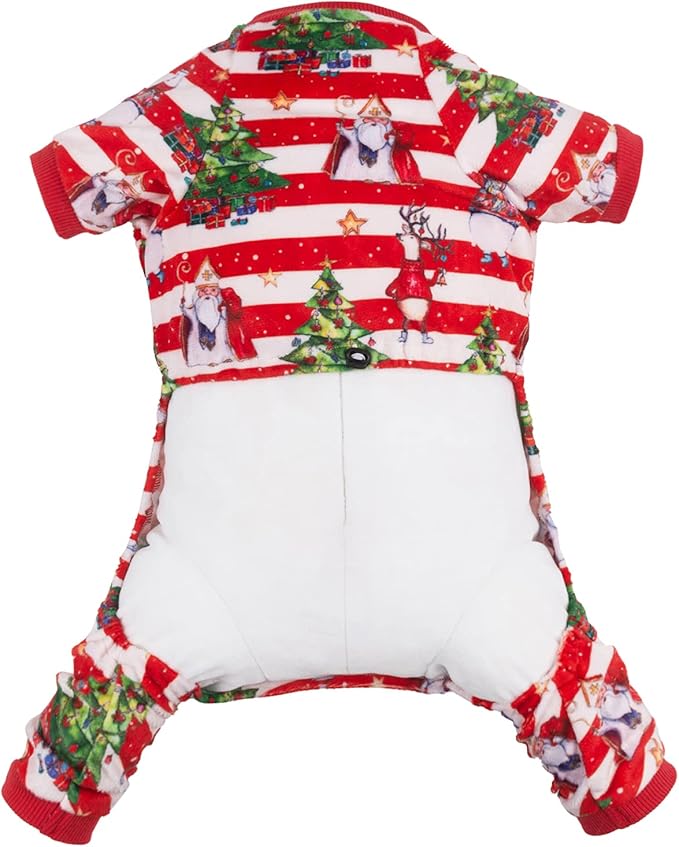CuteBone Christmas Dog Pajamas Shirt Winter Holiday Cute Pjs Pet Clothes Bodysuit for Doggie Onesies P186XL