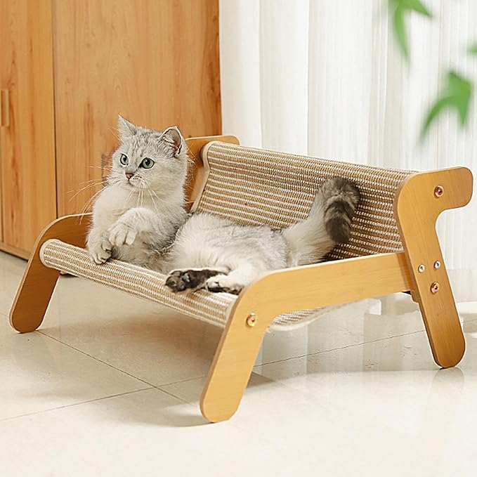Cat Scratcher Bed – Cardboard Couch Lounger, Cozy Pet Furniture | Multipurpose Scratching Nest Mat, Anti Slip Resting Pad Design, Durable Protector for Indoor Kitten, Lazy Cats, Bored Pets, Comfort,