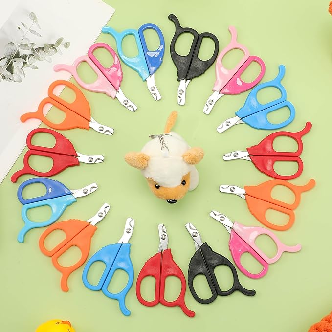 Therwen 24 Pcs Cat Nail Clipper Bulk Cat Nail Trimmer Kitten Claw Clippers Pet Nails Cutter Claw Care for Cats Kittens Bunny Puppy Rabbit Gatos Sharp (Moon-Shaped,Y2k Colors)