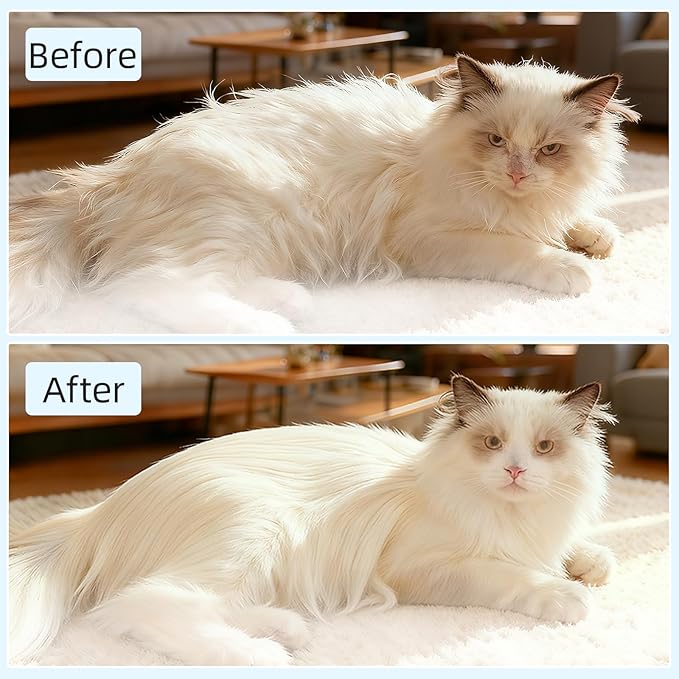 Cat Steam Brush for Shedding, Self Cleaning Hair Brush with Release Button for Short and Long Haired Cats, 4-in-1 cat Grooming Supplies for Massage, Cleaning, Shedding & Combing