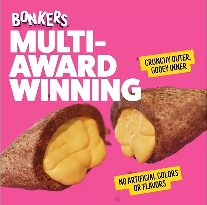 Bonkers Cat Treats Chicken Flavor Cat Bites, Crunchy & Soft Low Calorie, Training or Food Topper for All Breeds and Ages 30 oz Value Pack with Chickylicks Purrpop Sample, Plus 4 Cat Spring Toys