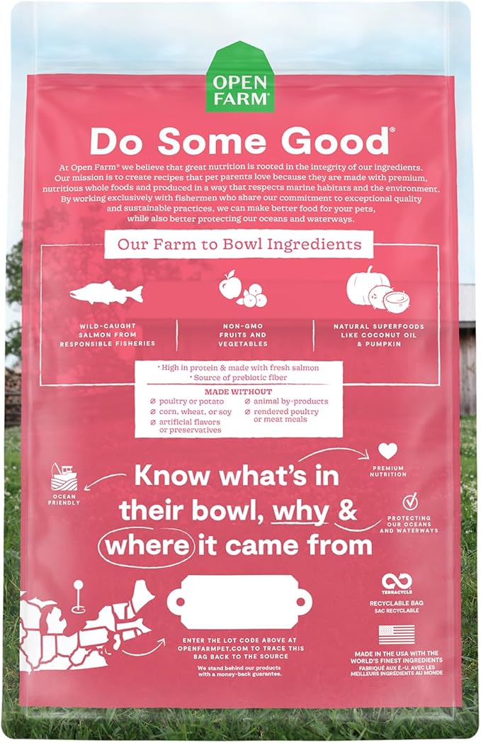 Open Farm Wild-Caught Salmon Grain-Free Dry Cat Food, Responsibly Sourced Pacific Salmon Recipe with Non-GMO Superfoods and No Artificial Flavors or Preservatives, 2 lbs, 2 Pound (Pack of 1)