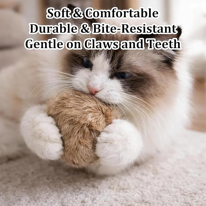 3 PCS Fake Rabbit Fur Ball Cat Balls, Fake Rabbit Fur Balls for Indoor Cats, Cat Kick Balls for Bunny Kicks and Interactive Play, Multi-Cat Household Rotation for Cats with Spiritual Motivation