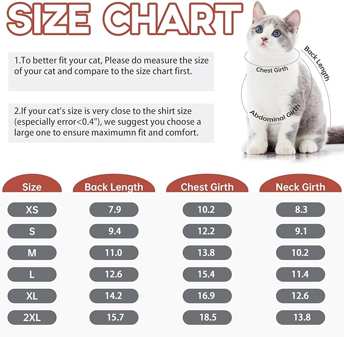QBLEEV Sticky Hair Cat Clothes, Soft Cat Pajamas for Cats Only, Prevent Lost Fur Kitten Sweater Onesie, Stretchy Recovery Suit for Female Male Cats After Surgery Daily Wear, Grey, XS