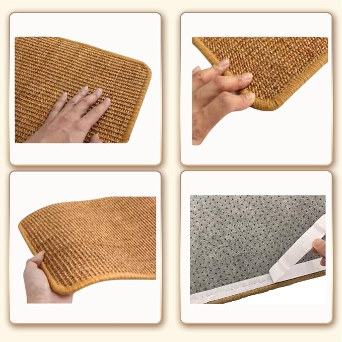 Cat Scratcher Mat,23.6 X 15.7 Inch,sisal cat scratchers for Indoor Cats,cat Scratch pad,cat Scratching Board,cat Scratching Post,sisal Rug Carpet,cat Scratch Furniture Protector,Brown,2 Pack