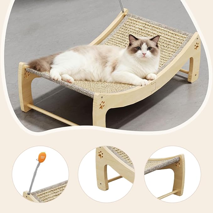 Baoblaze Cat Claw Pad Scratching Bed Sofa Furniture Protector Breathable Wear Resistant Multipurpose for Indoor Training Toy, 63x33x20cm