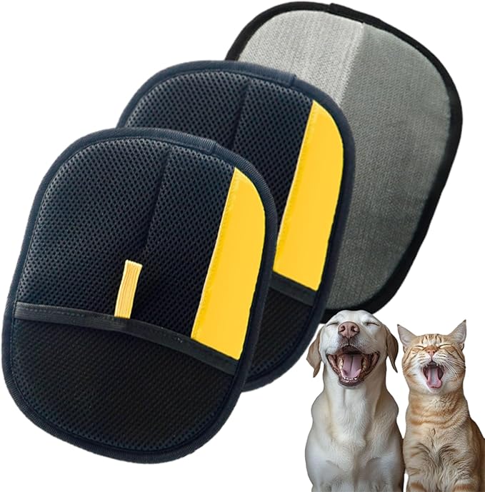 Pet Hair Removal Glove for Cats & Dogs, Reusable Pet Glove for Dogs & Cats, Easy Hair Remover for Short and Long Fur, Pet Shedding Glove for Home Furniture Cleaning (2 Pcs)
