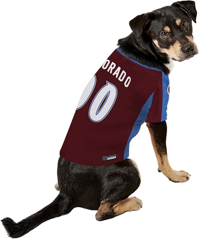 NHL Colorado Avalanche Jersey for Dogs & Cats, X-Large. - Let Your Pet Be A Real NHL Fan!
