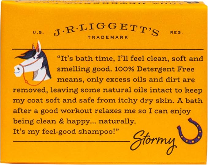 J.R.LIGGETT'S Botanical Horse Shampoo Bar for Sensitive Skin - 100% Detergent Free, Non-GMO & Biodegradable - Deep-Cleansing, Hypoallergenic Formula for Healthy Skin, Mane & Tail - 3.5 oz Bar