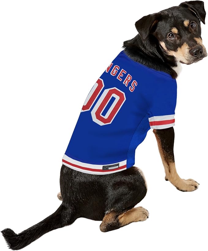 Pets First NHL New York Rangers Jersey for Dogs & Cats, X-Large. - Let Your Pet Be A Real NHL Fan!
