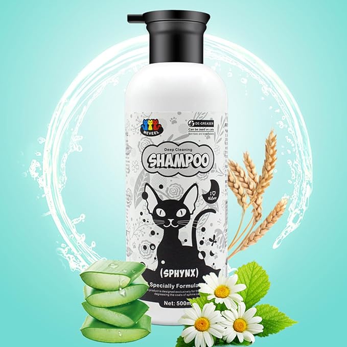 Kitten Shampoo Oil Control (500ml) for Sphinx Cats Oil Control Soothing Shampoo for Sphinx Hairless Cats Pet Supplies for Dogs