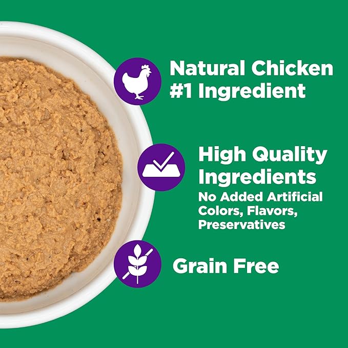 Wellness Complete Health Purrfect Duos Pate Adult Wet Cat Food, Natural, Protein Rich, Grain Free, Chicken and Turkey Entrée Recipe, 2.64 oz, Pack of 12 Split Cups