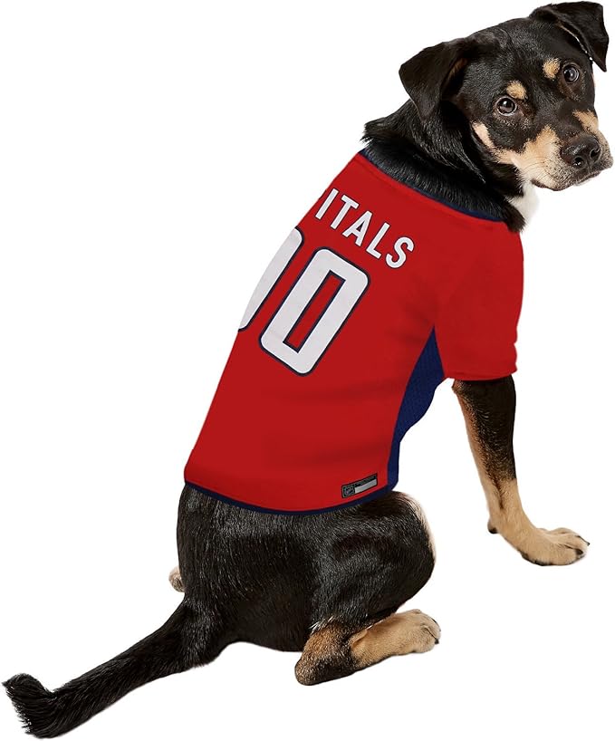 Pets First NHL Pet Jersey - Washington Capitals Dog Jersey, XX-Large. A Premium Big Jersey for Dogs & Cats to Look just Like The Real Hockey Player, Red, XX-Large Pet Jersey Licensed by The NHL