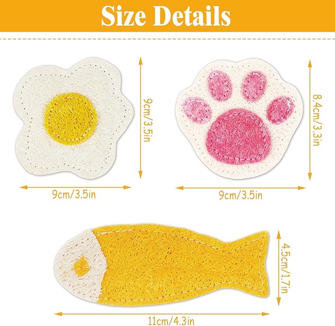 Natural Loofah Cat Chew Toys with Catnip, Biodegradable Dental & Teething Toys for Kittens and Cats, Eco-Friendly Interactive Cat Toy for Boredom Relief and Teeth Cleaning