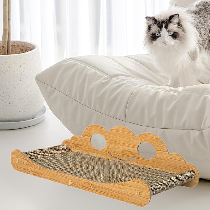 Corrugated Cardboard Cat Scratcher Couch Bed Cat Scratch Pad Luxury Pet Cat Lounge, L