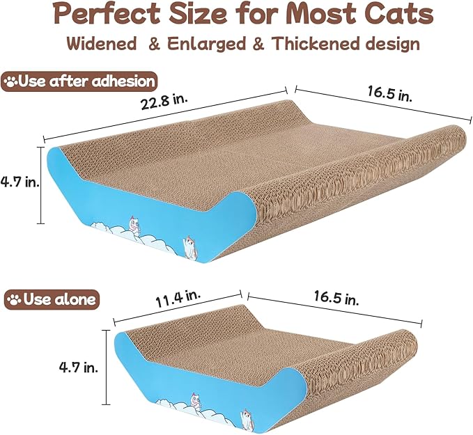 Cat Scratcher Cardboard Cat Scratch Pad Bed 22.8x16.5 Inch Extra Large Corrugated Cat Scratching Board Furniture Protector for Indoor Cats, Large Cats & Multi-cat Homes