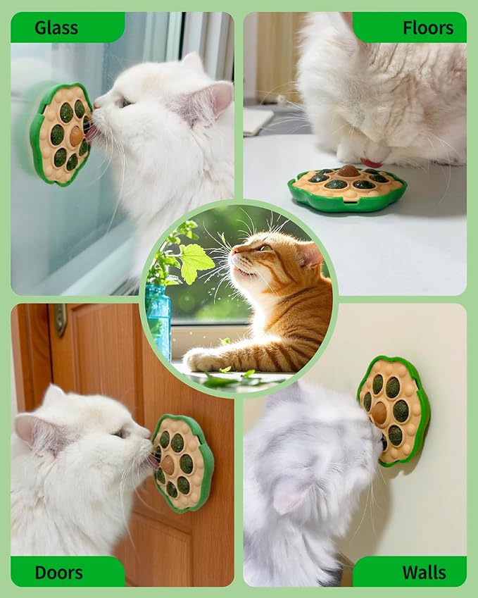 BESNEW Catnip Toys,Lotus Pod Catnip Balls,Extra Cat Energy Ball,Teeth Cleaning Dental Wall Treats,Edible Cat Candy for All Breeds