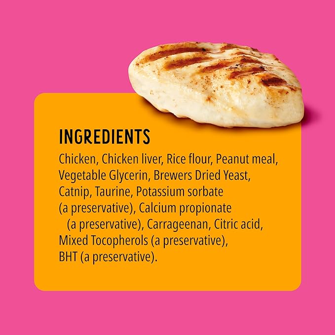 Bonkers Nibble Sticks Soft & Meaty Tender Chicken Flavor Cat Treats, 5 Sticks (Pack of 20)
