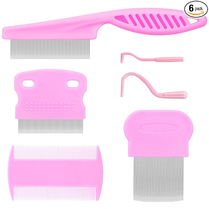 Cat & Dog Grooming Set - Fine Tooth Comb For Grooming And Removing Dandruff Flakes Remove Float Hair Tear Marks (pink)