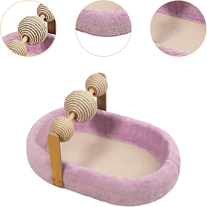 Cat Scratching Board Kitten Bed Furniture Protector Training Toys Exercise Cats Scratcher Bed Cat Scratching Pad for Resting- Purple