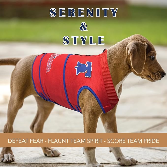 MLB Philadelphia Phillies Puffer Vest for Dogs & Cats, Size Large. Warm, Cozy, & Waterproof Dog Coat, for Small & Large Dogs/Cats. Best MLB Licensed PET Warming Sports Jacket