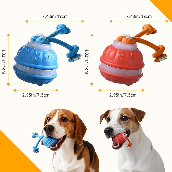 Zealburst Interactive Pet Toy, 360° Auto Rolling Moving Toy for Dogs and Cats, Alleviate Boredom (Orange)