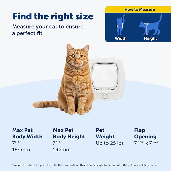 PetSafe Big Cat Door Interior and Exterior Pet Door for Cats, Small Dogs and Multi-Pet Households Push-&-Turn 4-Way Locking Mechanism for Extra Security Soft Close Flap for Added Safety