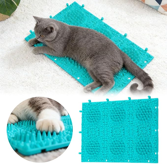 Durable Cat Scratch Pads, Natural Sisal Cat Corner Scratcher for Indoor Cats, Cat Scratching Pad Rug for Small Adult Cats to Save Furniture, Couch, Carpet, Door Frame (Mint Green)